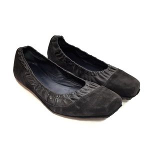 🌹DUSICA DUSICA Black Leather & Nubuck Flats🌹